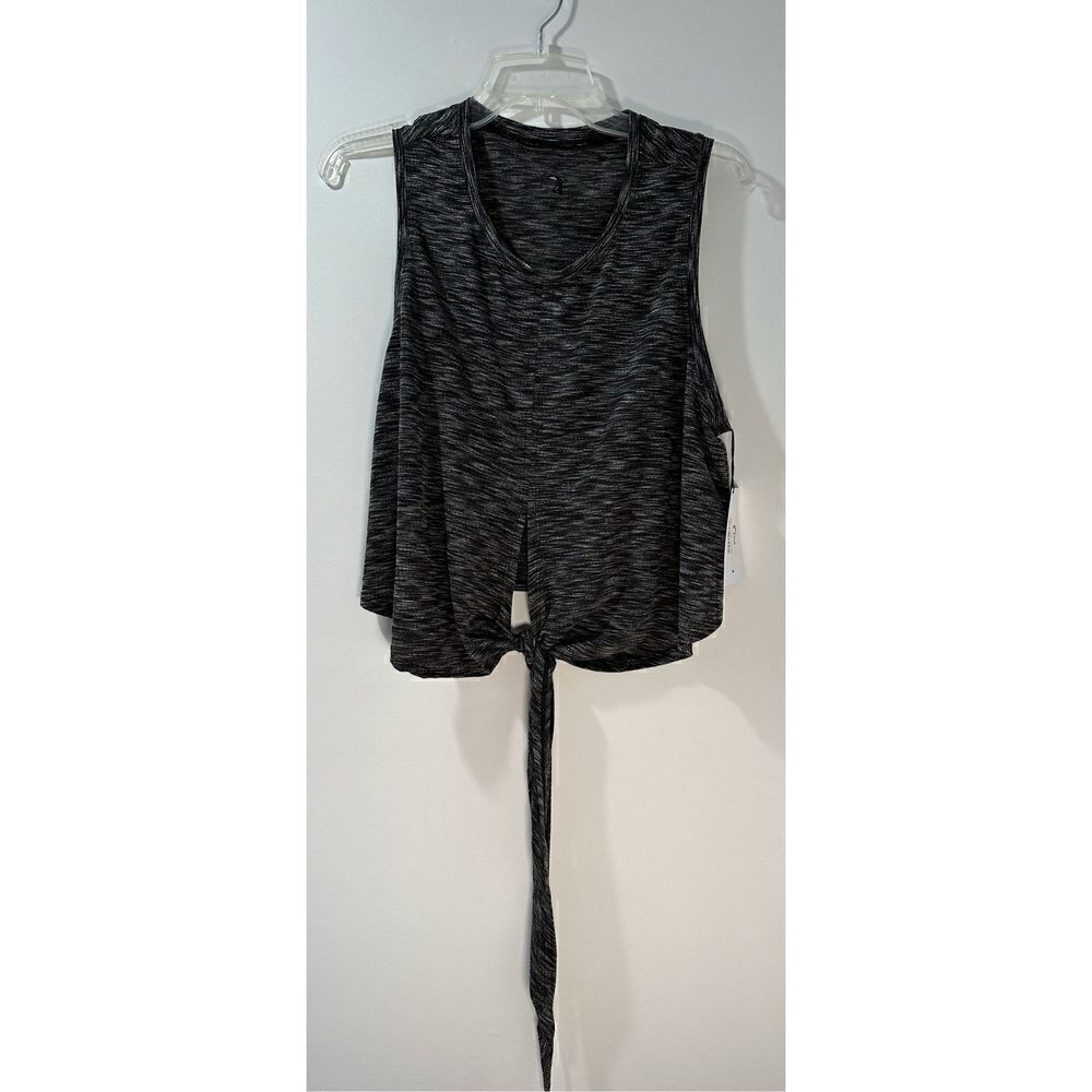 Zyia infinity black tank top ties in front size XL. NWT. #17-0423